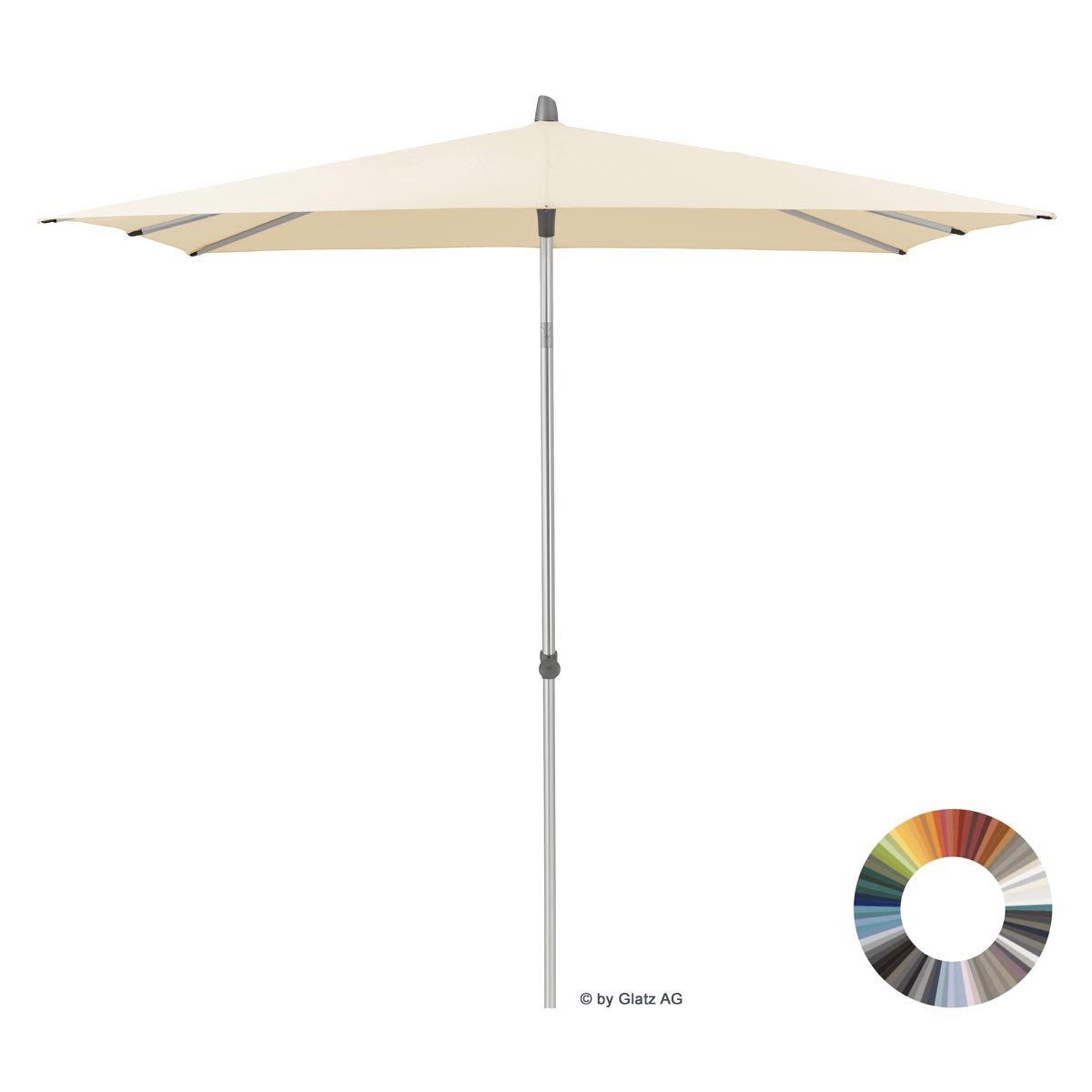 Glatz Alu-Smart Easy Glatz Sonnenschirm Alu Smart Easy, quadratisch, 150 Eggshell