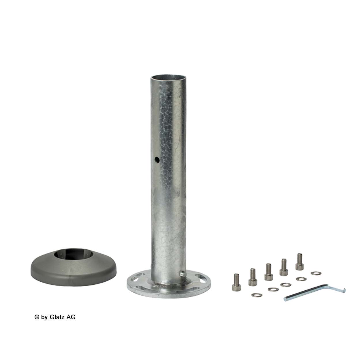 Sonnenschirm Standrohr Edelstahl - Mit 3 Hülsen Für 32/38/48mm Schirme